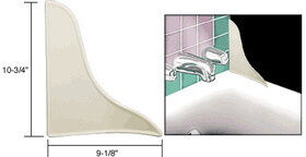 CRL M6086 Porcelain White Curved Profile Tub Splash Guard