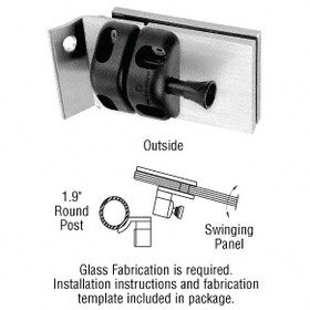CRL 316 Stainless 1.9" Round Post Mount Gate Latch