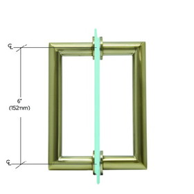 CRL 6" MT Series Round Tubing Mitered Corner Back-to-Back Pull Handle