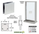 CRL Polished Stainless Steel Square Level 3 Bullet Resistant Speak-Thru