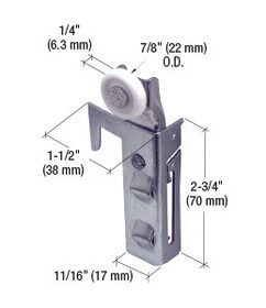 CRL N6548 7/8&#034; Nylon Bi-Pass Wardrobe Roller for Acme