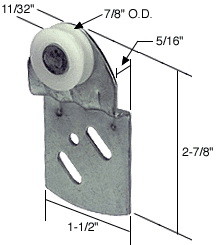 CRL 7/8" Nylon Wardrobe Roller for Kenna Frame