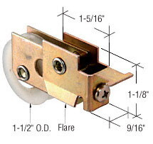 CRL N6946 1-1/2&#034; Nylon Ball-Bearing Wardrobe Door Roller Assembly