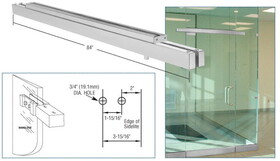 CRL NFH4SAD Satin Anodized Double Narrow Floating Header With Surface Mounted Top Pivots for 72" Wide Opening