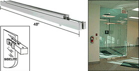 CRL NFH4SAS Satin Anodized Single Narrow Floating Header with Surface Mounted Top Pivots - for 36" Wide Opening