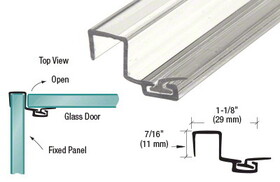 CRL P090SJ 'U' Seal Polycarbonate Strike with Leg and Insert at 90 Degrees for 3/8" Glass
