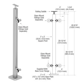 CRL Stainless 42" P1 Series End Post Railing Kit