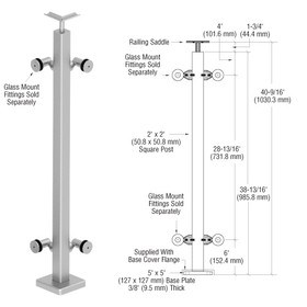 CRL Stainless 42" P1 Series 90 Degree Corner Post Railing Kit