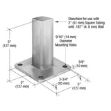 CRL Series Post Surface Mount Stanchion