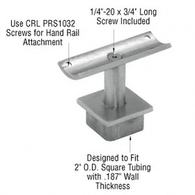 CRL Stainless 2" Square Post P-Series 180 Degree Fixed Standoff Saddle