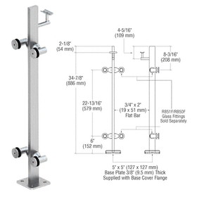 CRL Stainless 36" P3 Series 180 Degree Center Post Railing Kit
