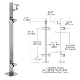 CRL Stainless 36" P3 Series Hand End Post Railing Kit