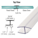 CRL P338HWS Polycarbonate H-Jamb 180 Degree with One Soft Fin for 3/8