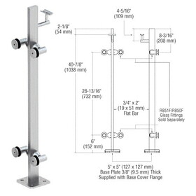 CRL Stainless 42" P3 Series 180 Degree Center Post Railing Kit