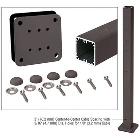 CRL 42" Surface Mount Cable Center Post Kit for 200 300 350 and 400 Series Rails