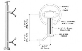 CRL Stainless 42" P6 Series Spider End Post Railing Kit
