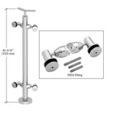 CRL P7AK50BS Brushed Stainless P7 Series Railing 135° Angle Post Kit With RB50F Fittings