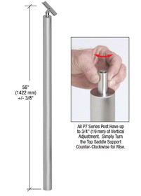 CRL Stainless 56" P7 Series Adjustable Swivel Blank Post