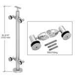 CRL Stainless P7 Series Railing 180° Center Post Kit With RB50F Fittings