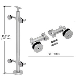 CRL P7CK51BS Brushed Stainless P7 Series Railing 180&#176 Center Post Kit With RB51F Fittings