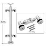 CRL P7LK50BS Brushed Stainless P7 Series Railing 90° Corner Post Kit With RB50F Fittings