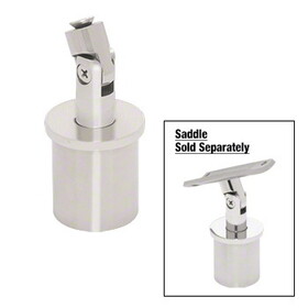 CRL P7VSBS Brushed Stainless 1.9" Round Post Vertically / Swivel Head Adjustable Post Cap for Saddles