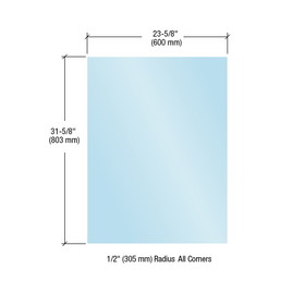 CRL PBA1 Acrylic Protective Barrier Panel 23-5/8" x 31-5/8"