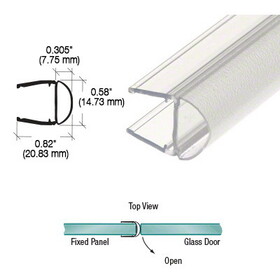 CRL PCR10 Translucent Vinyl Bulb Seal for 3/8" Glass