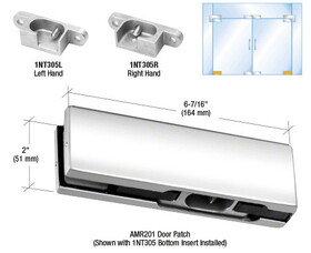 CRL PH10ELPS Polished Stainless LH North American Bottom Door Patch Fitting