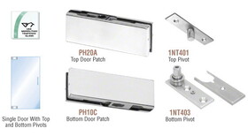 CRL PHA1A Satin Anodized North American Patch Door Kit - Without Lock