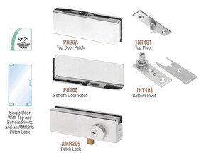 CRL PHA1LA Satin Anodized North American Patch Door Kit - With Lock