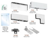 CRL PHA4A Satin Anodized North American Patch Door Kit for Use With Fixed Transom and One Sidelite - Without Lock