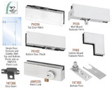 CRL PHA4LA Satin Anodized North American Patch Door Kit for Use With Fixed Transom and One Sidelite - Without Lock