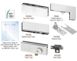 CRL PHA5LA Satin Anodized North American Patch Door Kit for Use with Fixed Transom and Two Sidelites - With Lock
