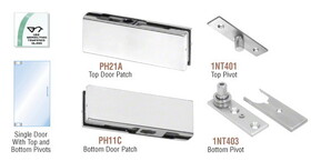 CRL PHE1A Satin Anodized European Patch Door Kit - Without Lock