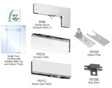 CRL PHE5A Satin Anodized European Patch Door Kit for Use with Fixed Transom and Two Sidelites - Without Lock