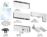 CRL PHE5LA Satin Anodized European Patch Door Kit for Use with Fixed Transom and Two Sidelites - With Lock