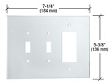 CRL PMP306 Clear Double Toggle Switch Single Designer Acrylic Mirror Plate