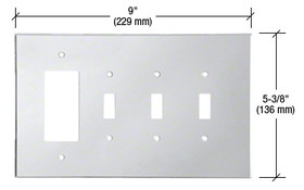 CRL PMP419 Clear Single Designer and Triple Toggle Acrylic Mirror Plate