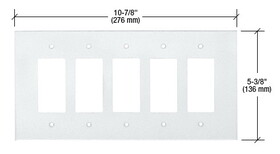 CRL PMP502 Clear Five Gang Designer Acrylic Mirror Plate