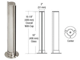 CRL PPJ20CBS Brushed Stainless 2" Round Tight-Fit Series Partition Post - Center