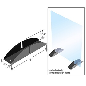 CRL PSBASE38 Brushed Stainless Steel Base for 3/8" (10 mm) Acrylic