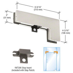 Dormakaba&#174; PT4034BS Brushed Stainless Sidelite Mounted Transom Patch Fitting
