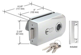 CRL PTH310A Clear Anodized Glass Mount Lever Lock for Metal Frame Doors