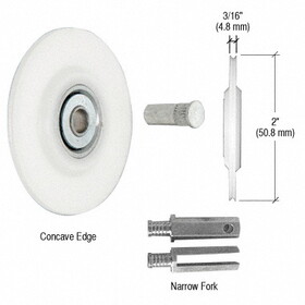 CRL REPK9N Wide Fork Nylon Concave Edge Replacement Wheel - 2&#034; x 3/16&#034;