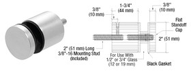 CRL Glass Rail Standoff Base and Cap - Projection