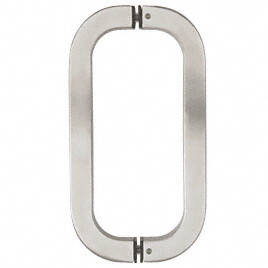 CRL RST24X24BS Brushed Stainless Round 24" Glass Mounted Rounded Corner Tube Style Back-to-Back Pull Handle