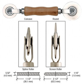 CRL S5K3 Heavy-Duty Steel Combination Roller Tool 2-1/2&#034; x 1/16&#034; and 1-1/2&#034; x 5/32&#034; Wheels
