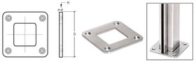 CRL SA30BS Brushed Stainless Square Base Plate for 1-1/2" Square Tubing