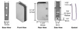 CRL Stainless Closed Bottom Left Hand Bottom Radius Base 1/4